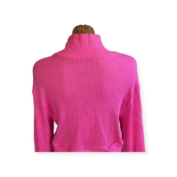Line and Dot top pink small high neck sweater turtleneck - Picture 5 of 7